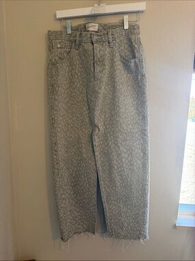Universal Thread Light Gray High-Waist Denim Skirt